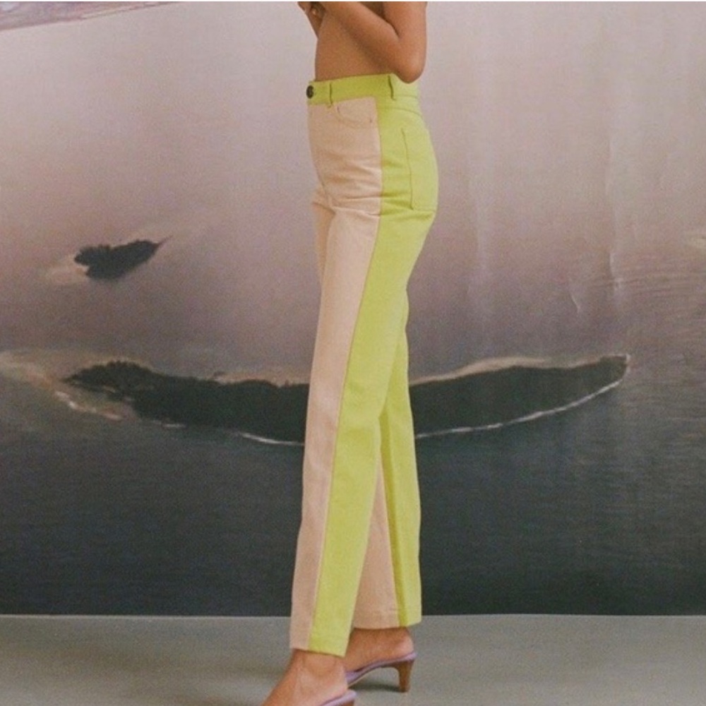 Paloma‎ Wool Dax Pant in Kiwi Dual Tone Colorblock